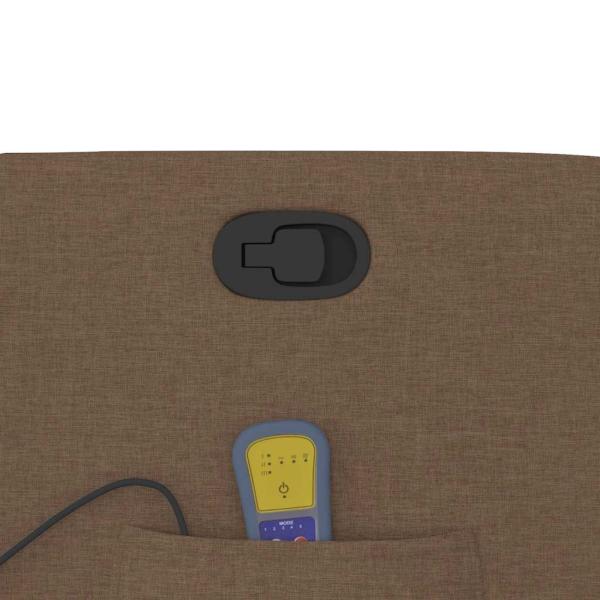 Massagesessel mit Aufstehhilfe Braun Stoff