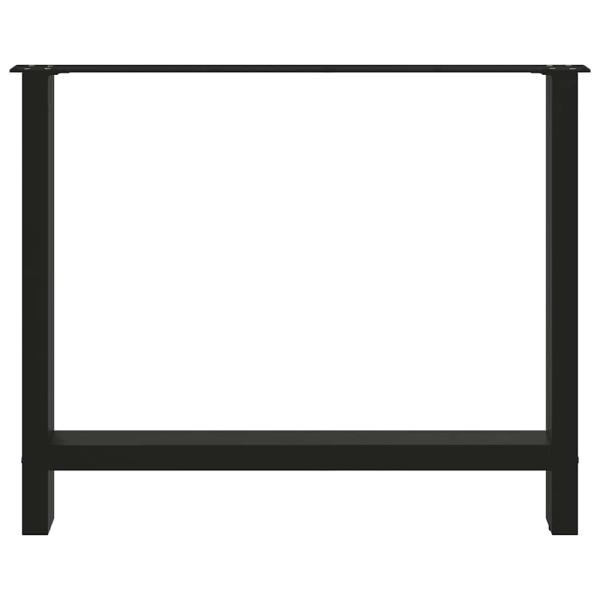 Couchtischbeine Schwarz 2 Stk. 100x(72-73) cm Stahl