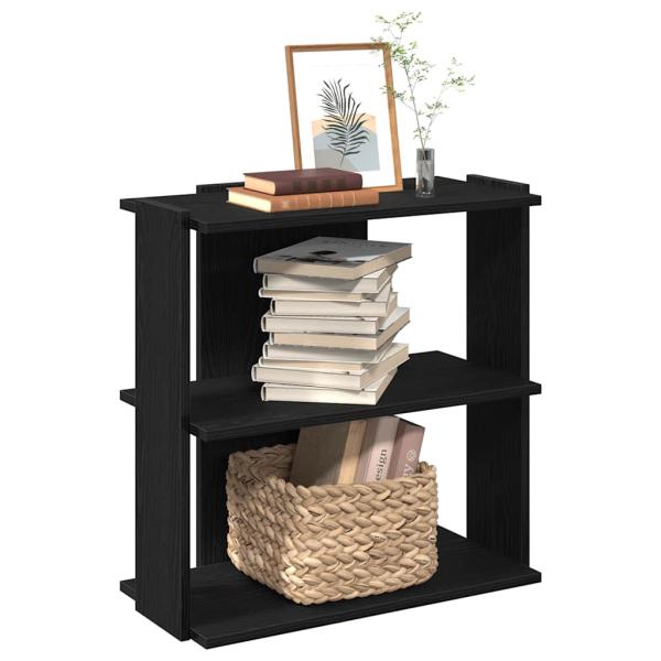 ARDEBO.de - Bücherregal 3 Böden Schwarz 60x30x80 cm Holzwerkstoff