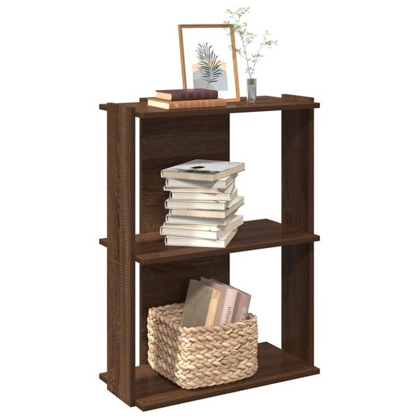 ARDEBO.de - Bücherregal 3 Böden Braun Eichen-Optik 60x30x80cm Holzwerkstoff