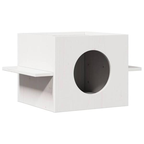 ARDEBO.de - Katzenhaus Weiß 51x35x30 cm Massivholz Kiefer