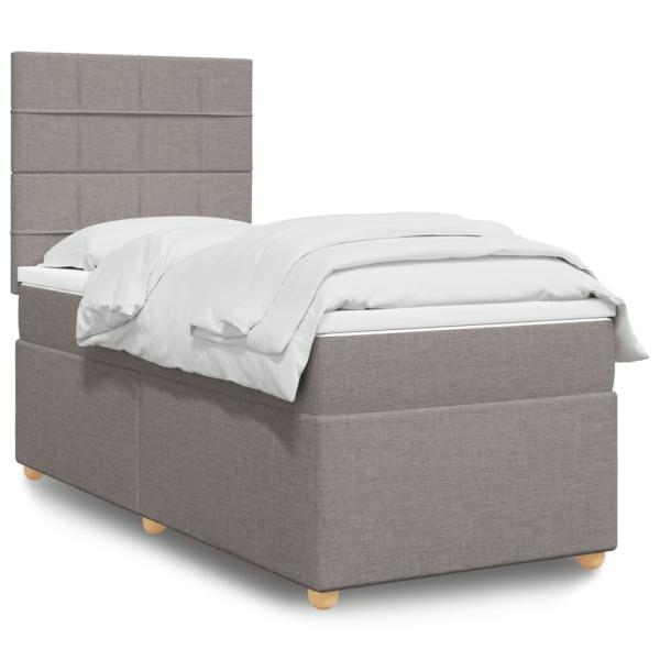 ARDEBO.de - Boxspringbett mit Matratze Taupe 90x200 cm Stoff