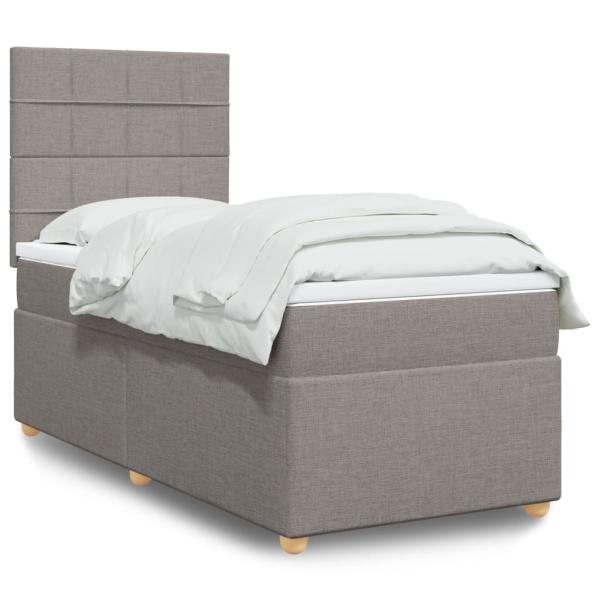 ARDEBO.de - Boxspringbett mit Matratze Taupe 90x200 cm Stoff