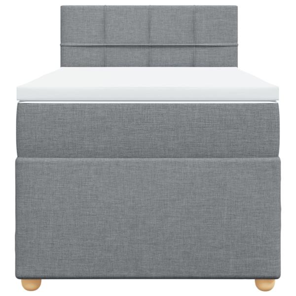 Boxspringbett mit Matratze Hellgrau 90x200 cm Stoff