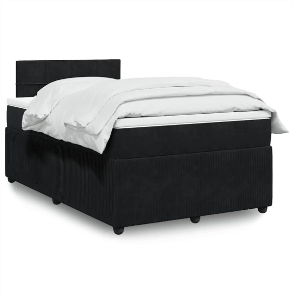 ARDEBO.de - Boxspringbett mit Matratze Schwarz 120x190 cm Samt
