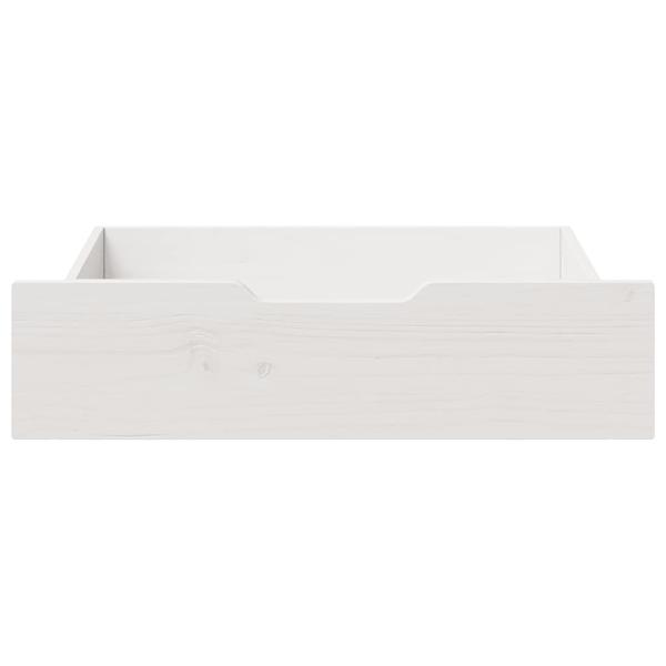 ARDEBO.de - Bettschubladen 2 Stk. Weiß 75x55x16 cm Massivholz Kiefer