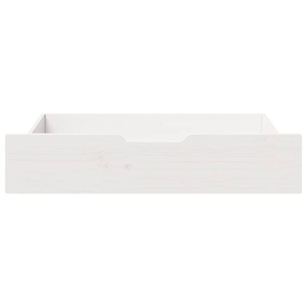 ARDEBO.de - Bettschubladen 2 Stk. Weiß 80x55x16 cm Massivholz Kiefer