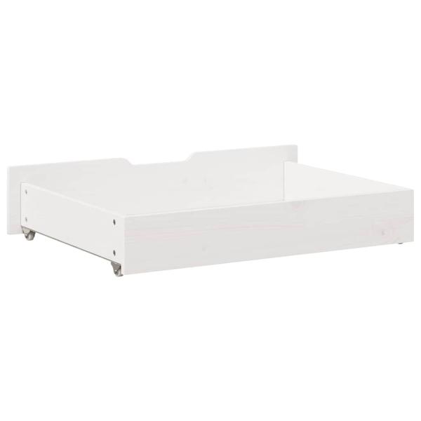 Bettschubladen 2 Stk. Weiß 80x55x16 cm Massivholz Kiefer
