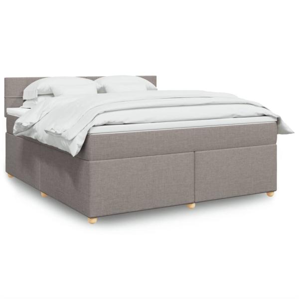 ARDEBO.de - Boxspringbett mit Matratze Taupe 180x200 cm Stoff