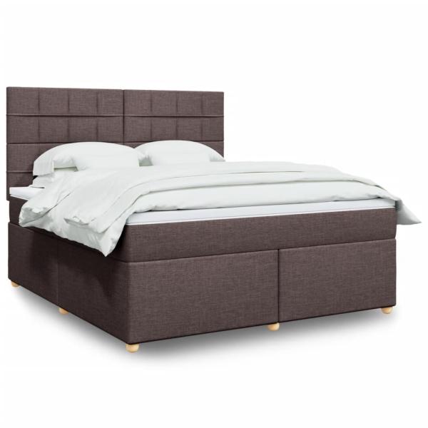 ARDEBO.de - Boxspringbett mit Matratze Dunkelbraun 180x200 cm Stoff