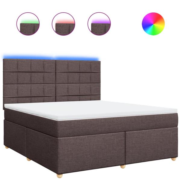 ARDEBO.de - Boxspringbett mit Matratze Dunkelbraun 180x200 cm Stoff