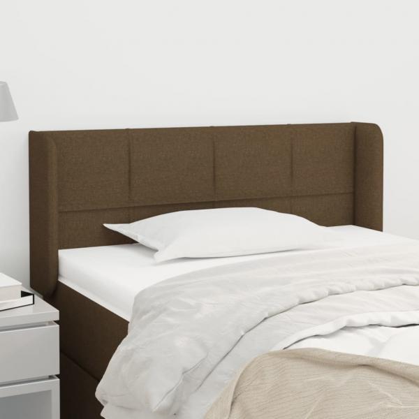 ARDEBO.de - Kopfteil mit Ohren Dunkelbraun 83x16x78/88 cm Stoff