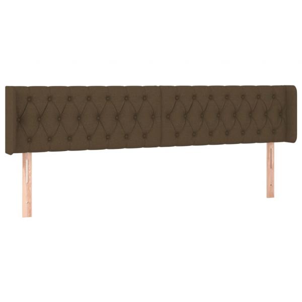 Kopfteil mit Ohren Dunkelbraun 183x16x78/88 cm Stoff