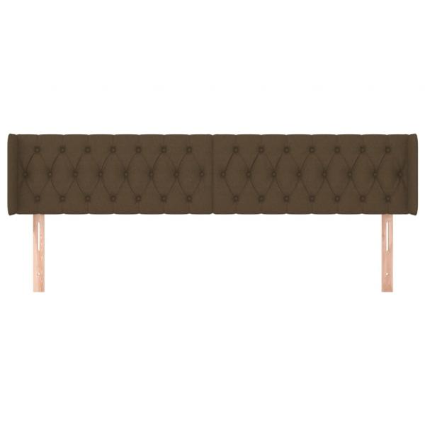 Kopfteil mit Ohren Dunkelbraun 183x16x78/88 cm Stoff