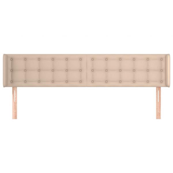 Kopfteil mit Ohren Cappuccino-Braun 203x16x78/88 cm Kunstleder