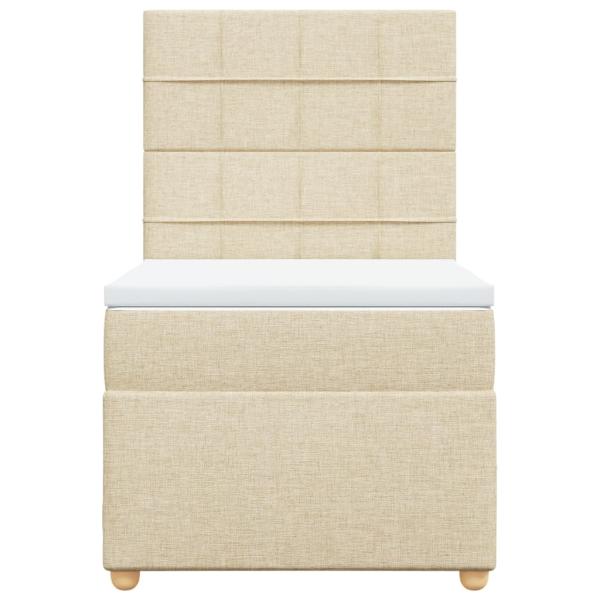 Boxspringbett mit Matratze Creme 90x190 cm Stoff