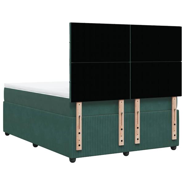ARDEBO.de - Boxspringbett mit Matratze Dunkelgrün 160x200 cm Samt
