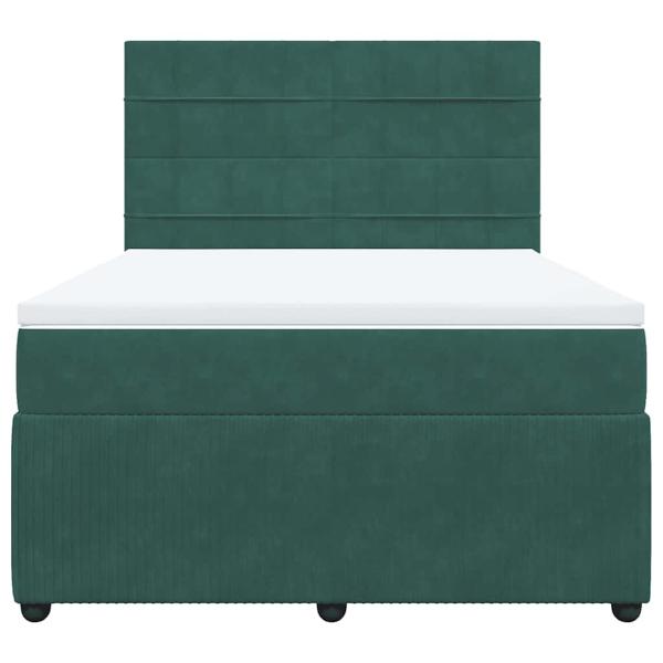 Boxspringbett mit Matratze Dunkelgrün 160x200 cm Samt