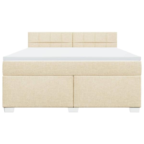 Boxspringbett mit Matratze Creme 180x200 cm Stoff