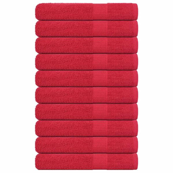 ARDEBO.de - Saunatücher 10 Stk. Rot 80x200 cm 360 g/m² 100% Baumwolle