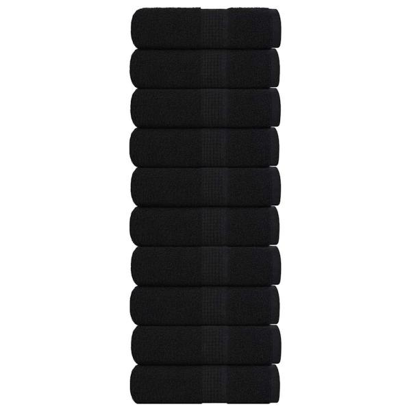 ARDEBO.de - Gästetücher 10 Stk. Schwarz 30x50 cm 360 g/m² 100% Baumwolle