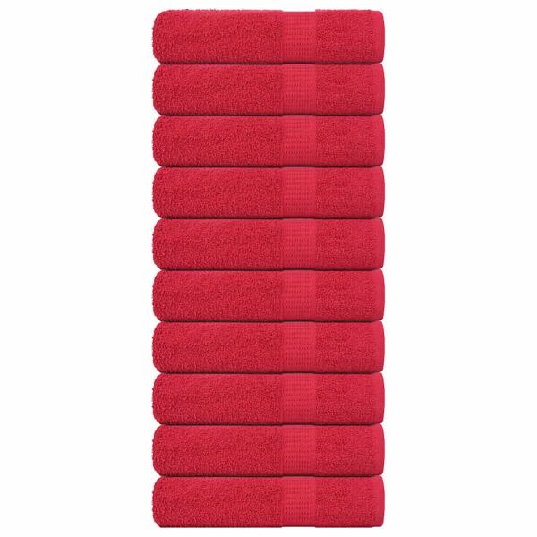 ARDEBO.de - Handtücher 10 Stk. Rot 50x100 cm 360 g/m² 100% Baumwolle