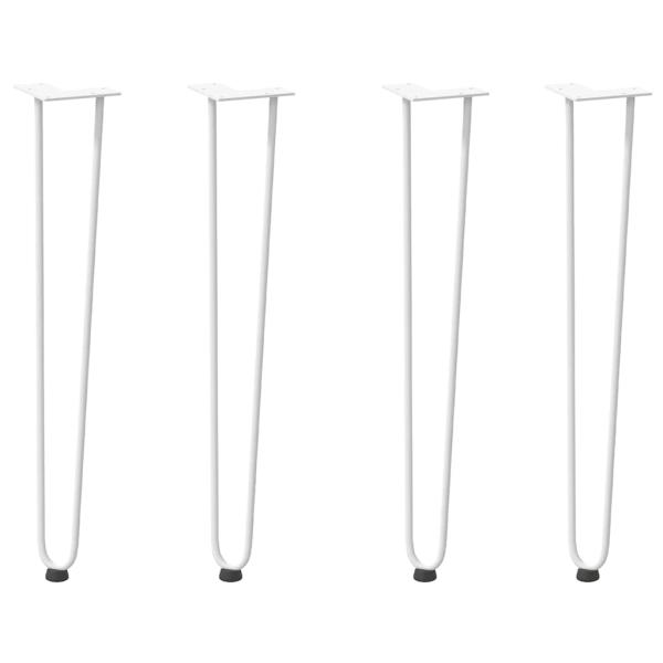 Haarnadelbeine 4 Stk. Weiß 72 cm Massivstahl