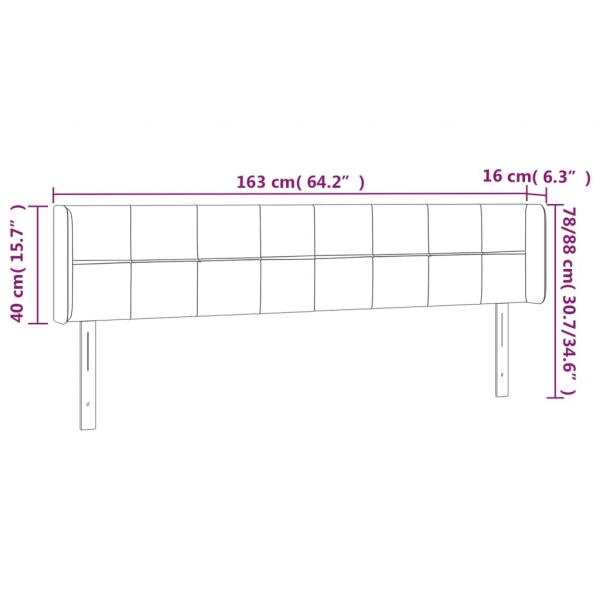 LED Kopfteil Dunkelgrün 163x16x78/88 cm Samt