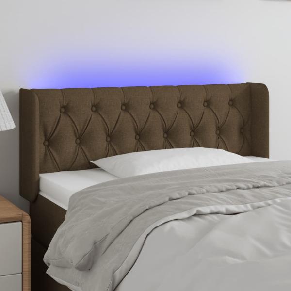 ARDEBO.de - LED Kopfteil Dunkelbraun 93x16x78/88 cm Stoff