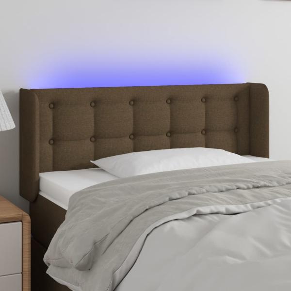 ARDEBO.de - LED Kopfteil Dunkelbraun 83x16x78/88 cm Stoff