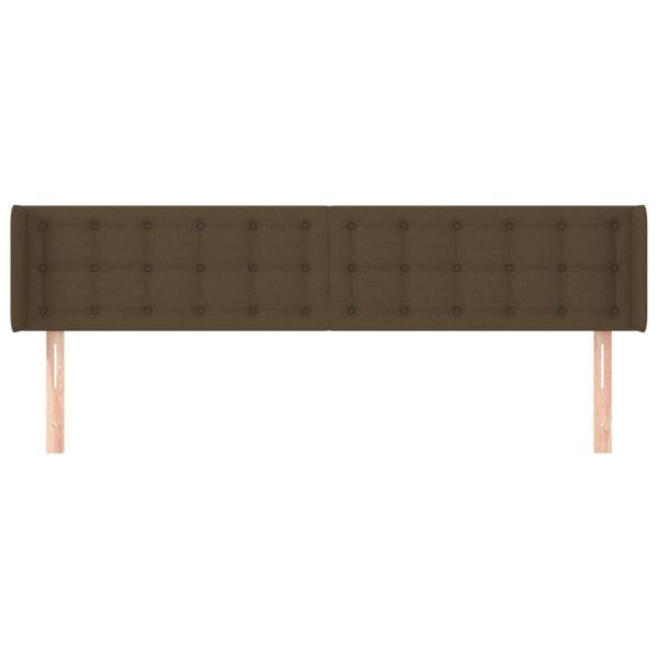 Kopfteil mit Ohren Dunkelbraun 163x16x78/88 cm Stoff