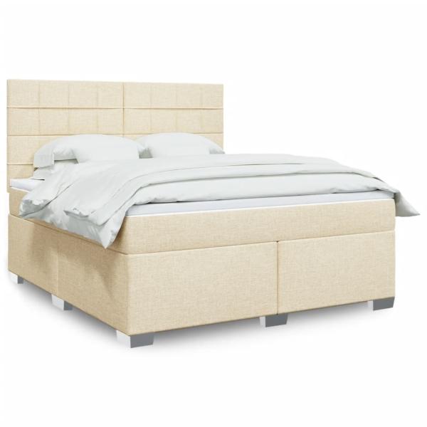 ARDEBO.de - Boxspringbett mit Matratze Creme 180x200 cm Stoff