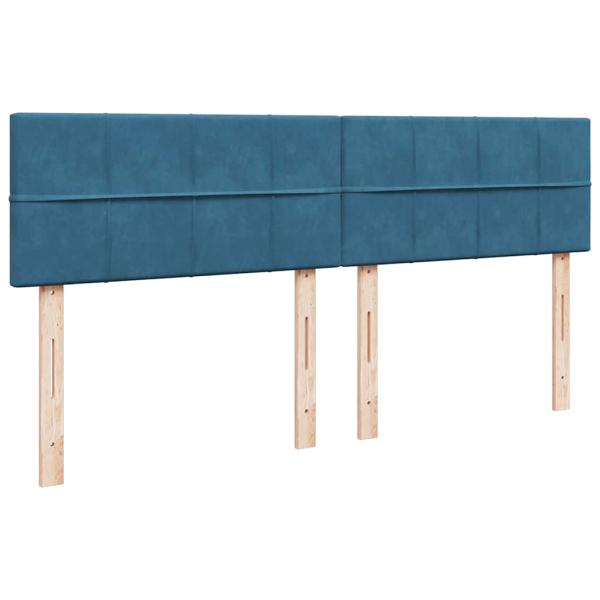 ARDEBO.de - Boxspringbett mit Matratze Blau 180x200 cm Samt