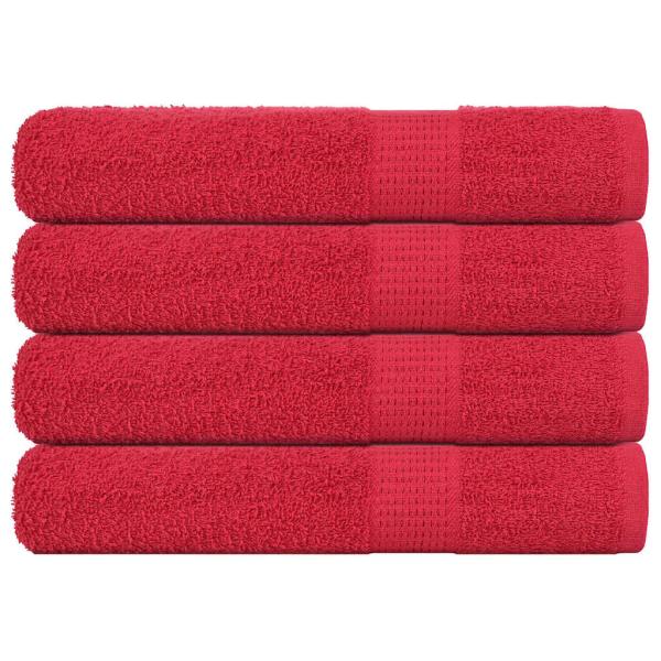 ARDEBO.de - Saunatücher 4 Stk. Rot 80x200 cm 360 g/m² 100% Baumwolle