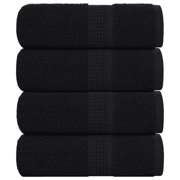 ARDEBO.de - Gästetücher 4 Stk. Schwarz 30x50 cm 360 g/m² 100% Baumwolle