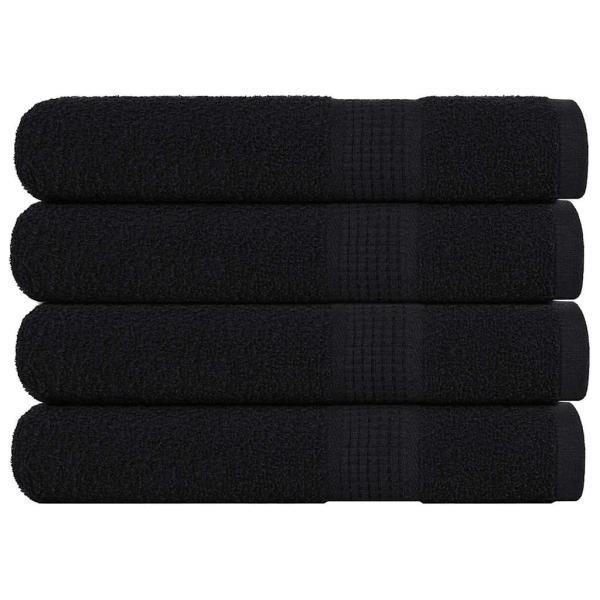 ARDEBO.de - Saunatücher 4 Stk. Schwarz 80x200 cm 360 g/m² 100% Baumwolle