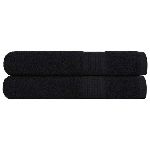 ARDEBO.de - Handtücher 2 Stk. Schwarz 100x200 cm 360 g/m² 100% Baumwolle
