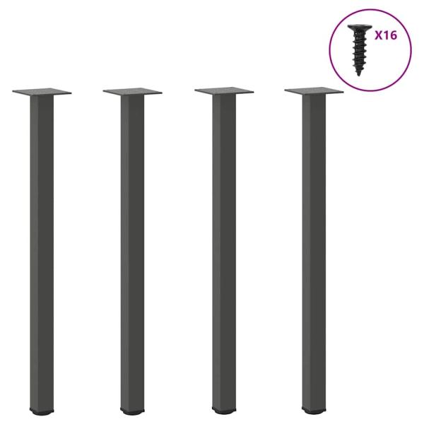 ARDEBO.de - Couchtischbeine 4 Stk. Anthrazit 72-74 cm Stahl