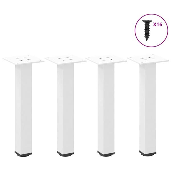 ARDEBO.de - Couchtischbeine 4 Stk. Weiß 42-44 cm Stahl