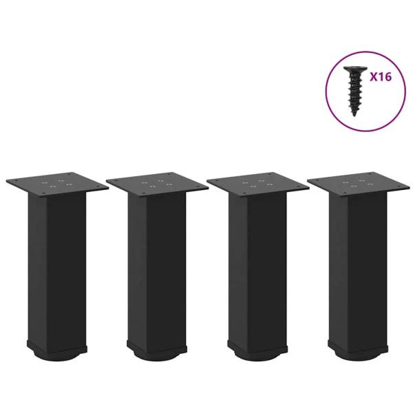 ARDEBO.de - Couchtischbeine 4 Stk. Schwarz 42-44 cm Stahl