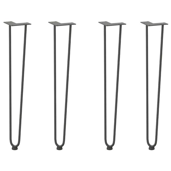 Haarnadelbeine 4 Stk. Anthrazit 72 cm Massivstahl