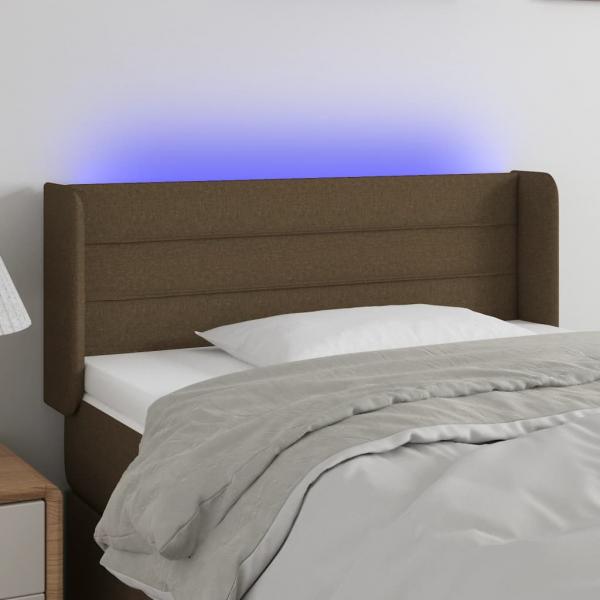 ARDEBO.de - LED Kopfteil Dunkelbraun 83x16x78/88 cm Stoff