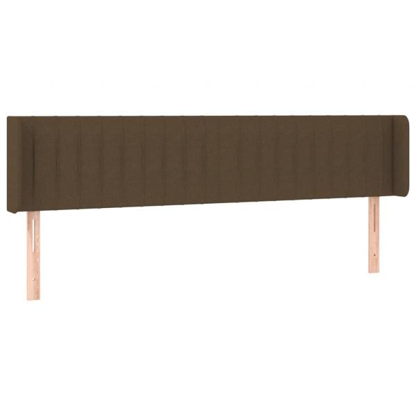 LED Kopfteil Dunkelbraun 163x16x78/88 cm Stoff