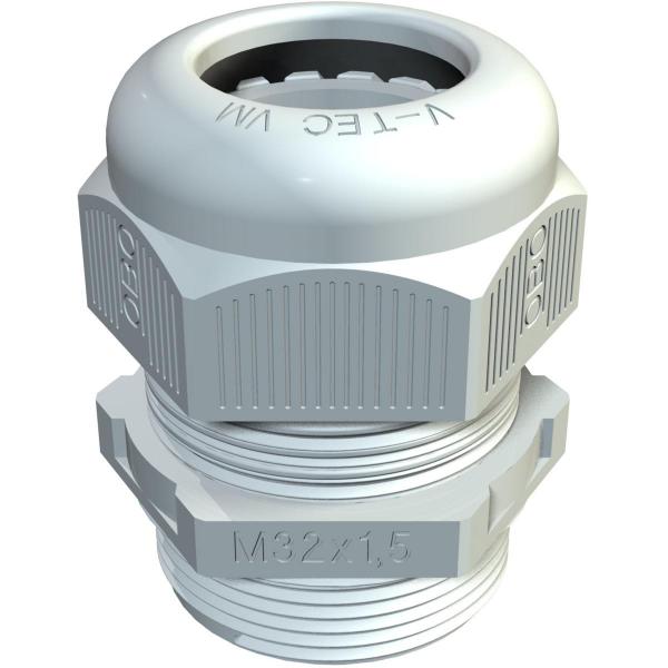 ARDEBO.de OBO Bettermann Kabelverschraubung, metrisches Gewinde, lichtgrau V-TEC VM63 LGR (2022876)