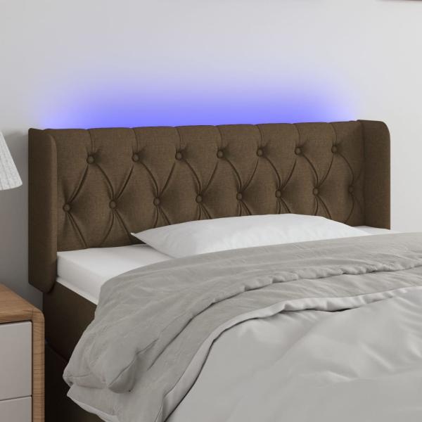ARDEBO.de - LED Kopfteil Dunkelbraun 103x16x78/88 cm Stoff