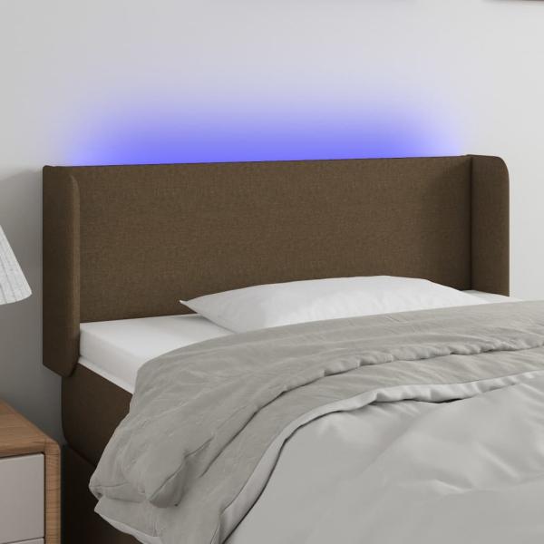 ARDEBO.de - LED Kopfteil Dunkelbraun 103x16x78/88 cm Stoff