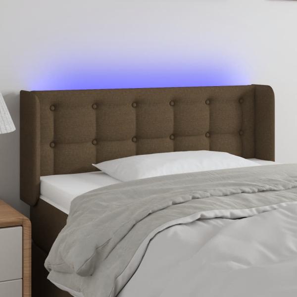 ARDEBO.de - LED Kopfteil Dunkelbraun 103x16x78/88 cm Stoff