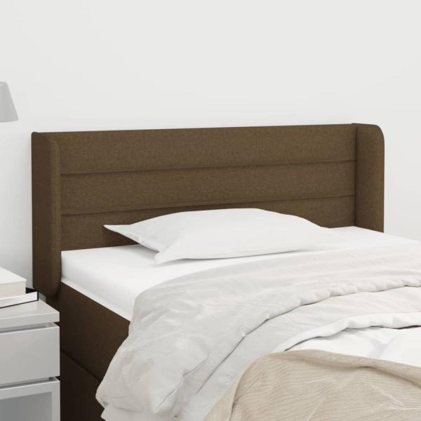ARDEBO.de - Kopfteil mit Ohren Dunkelbraun 83x16x78/88 cm Stoff