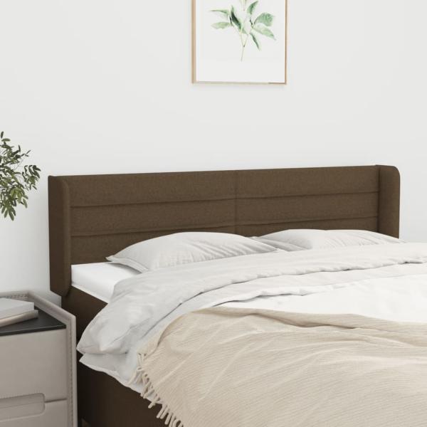 ARDEBO.de - Kopfteil mit Ohren Dunkelbraun 147x16x78/88 cm Stoff