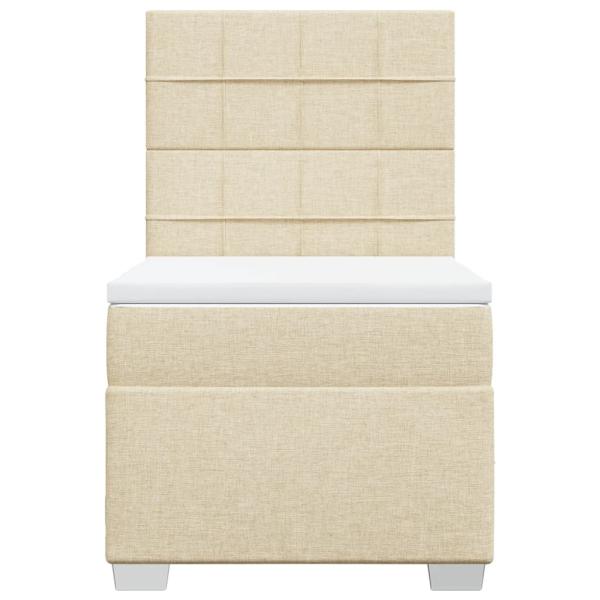 Boxspringbett mit Matratze Creme 90x190 cm Stoff